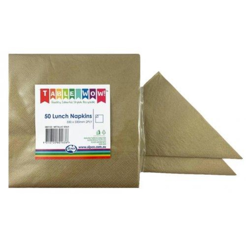 Metallic Gold Lunch Serviettes
