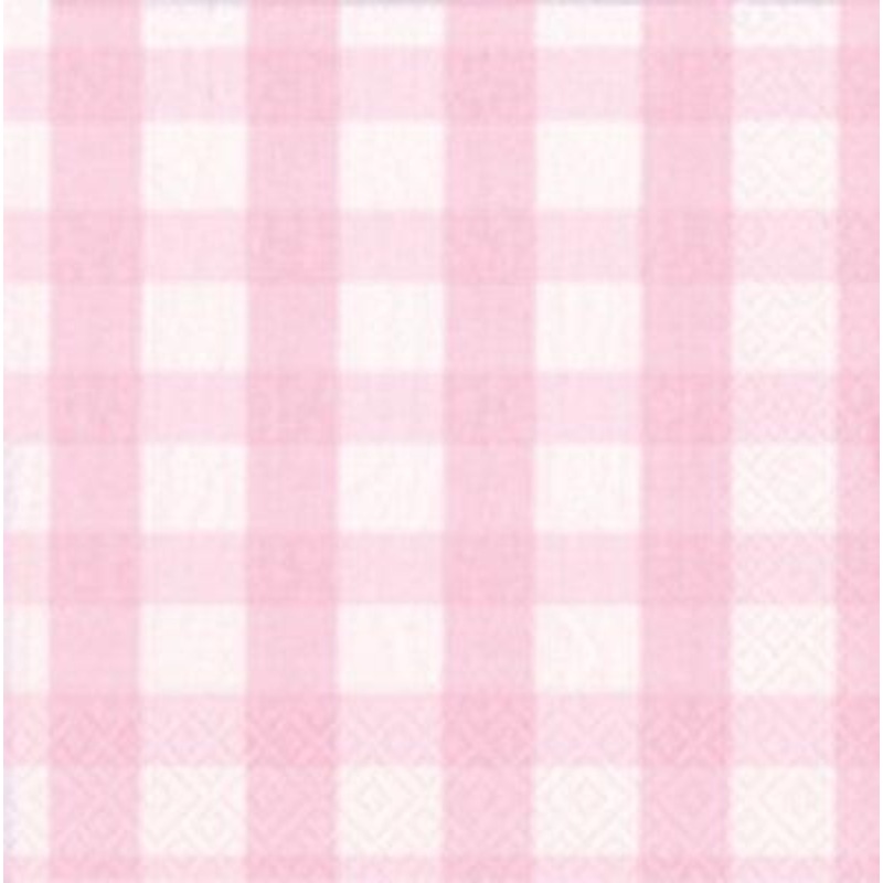 Pink Gingham Paper Napkins