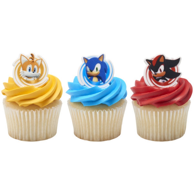 Sonic Cupcake Rings 12ct