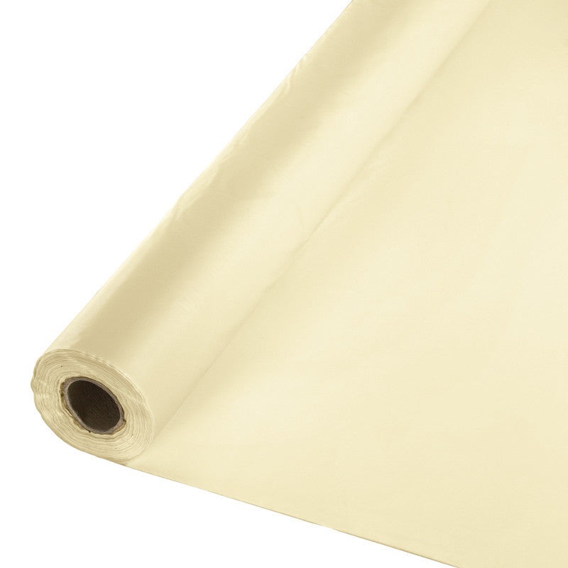 Vanilla Creme Plastic Table Roll 100ft