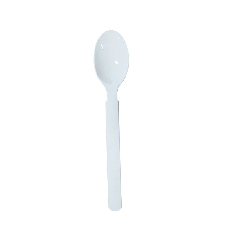 White Reusable Plastic Spoon 20pk