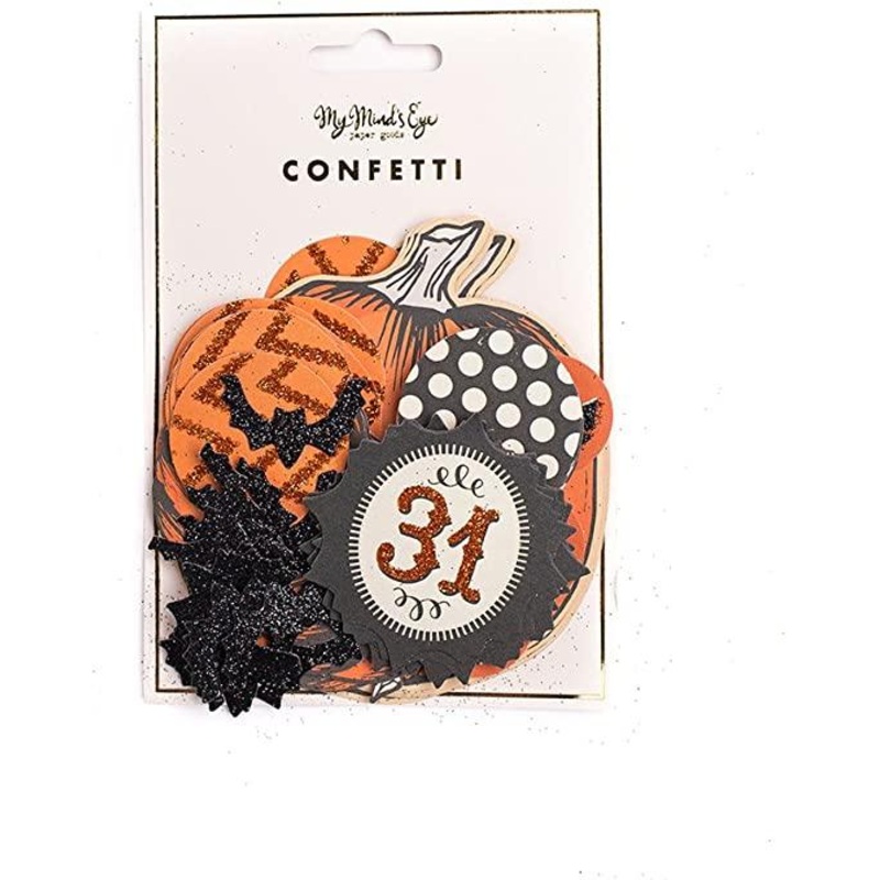 Black & Orange Glitter Halloween Confetti Scatter