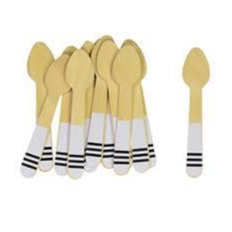 Blue Stripe Wooden Icecream Spoons