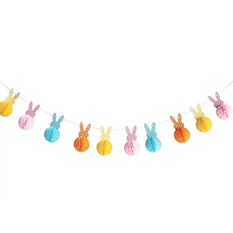 Bunny Shape Paper Honeycomb Garland