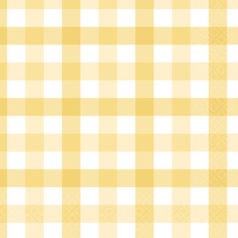 Gingham Lunch Napkin Pastel Yellow