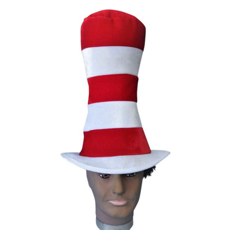 Hat - Red/White Striped Top Hat - Adult