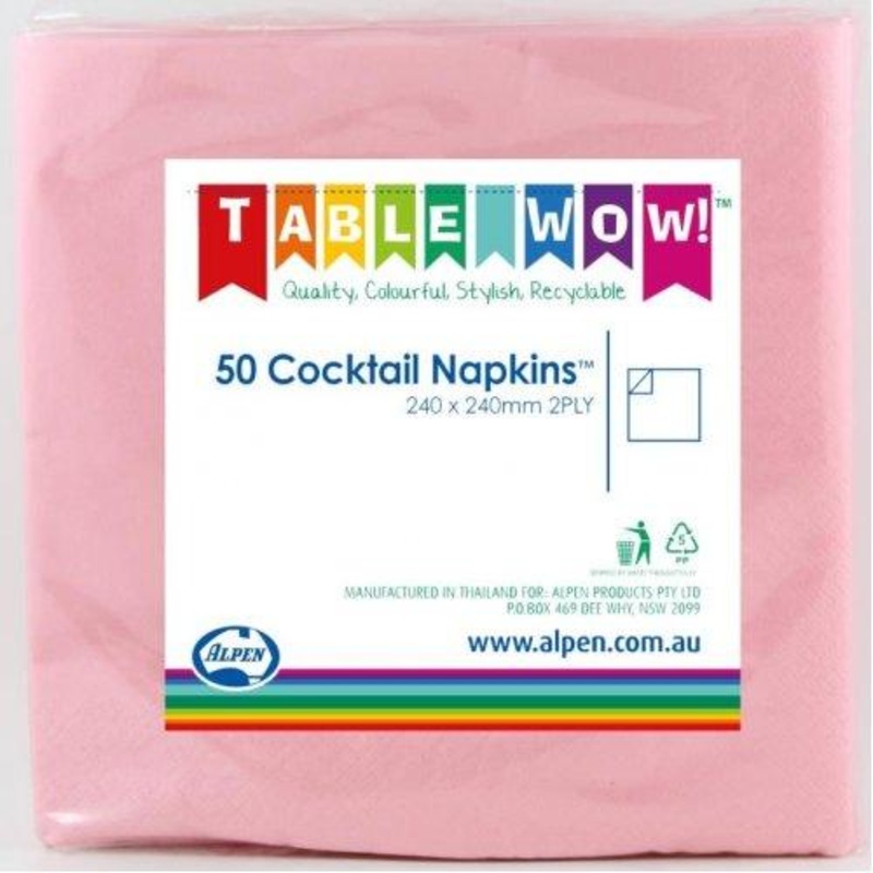 Light Pink Cocktail Serviettes