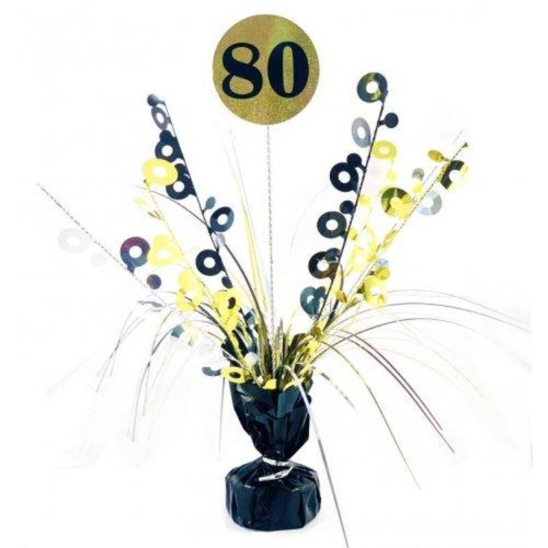 Number 80 Black & Gold Centrepiece Weight