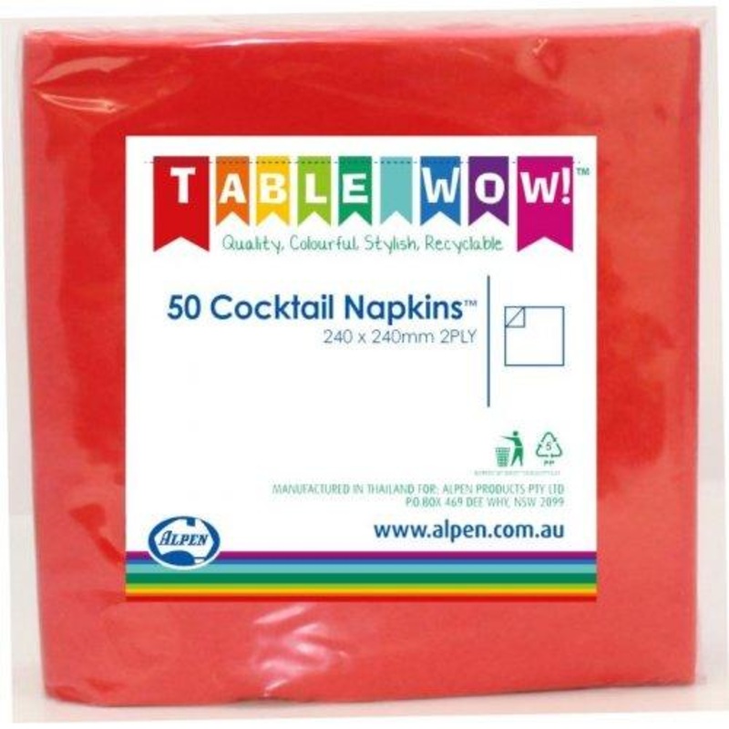 Red Cocktail Serviettes