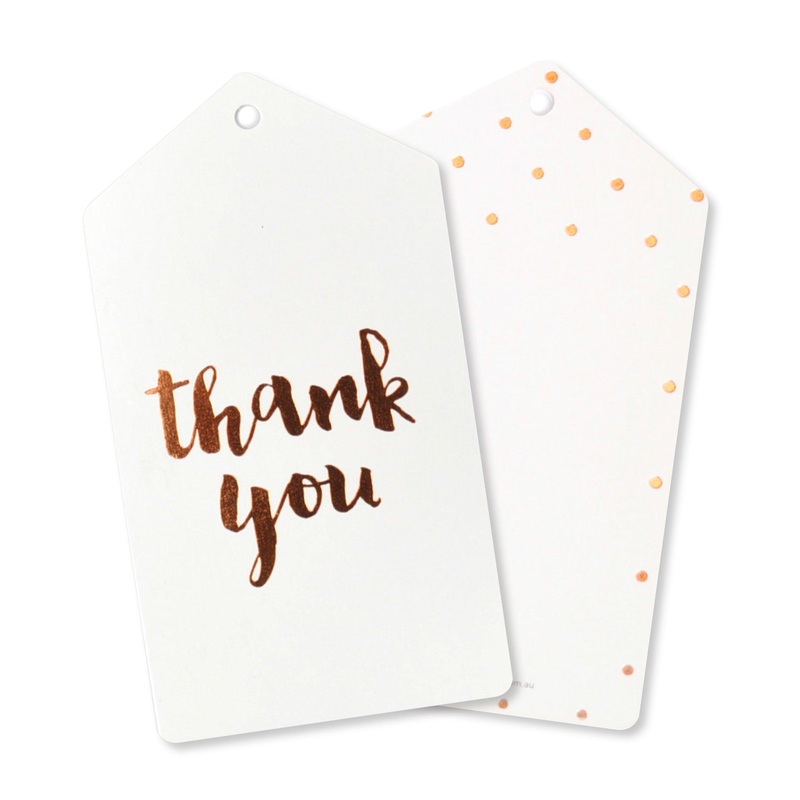 Rose Gold Thank You Tags