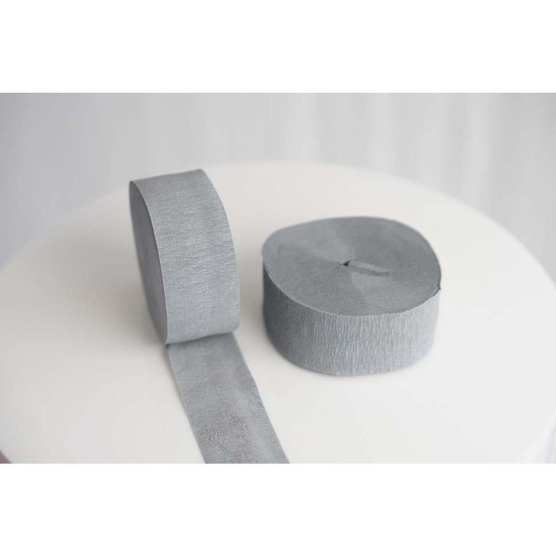 Standard Grey Crepe Paper Streamer