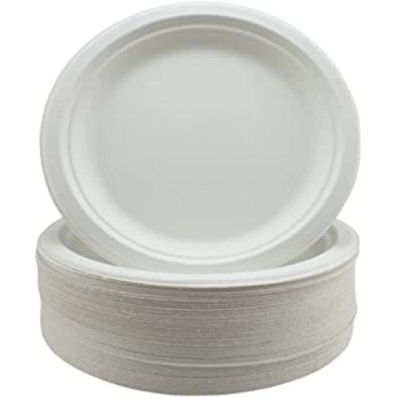 Sugar Cane White Eco Plates (18cm) Pk 50