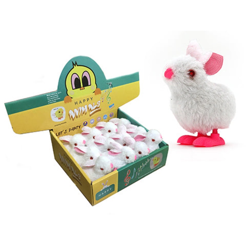 Wind Up Hopping Plush Bunny