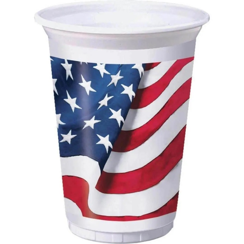 16oz Freedoms Flag Plastic Cups