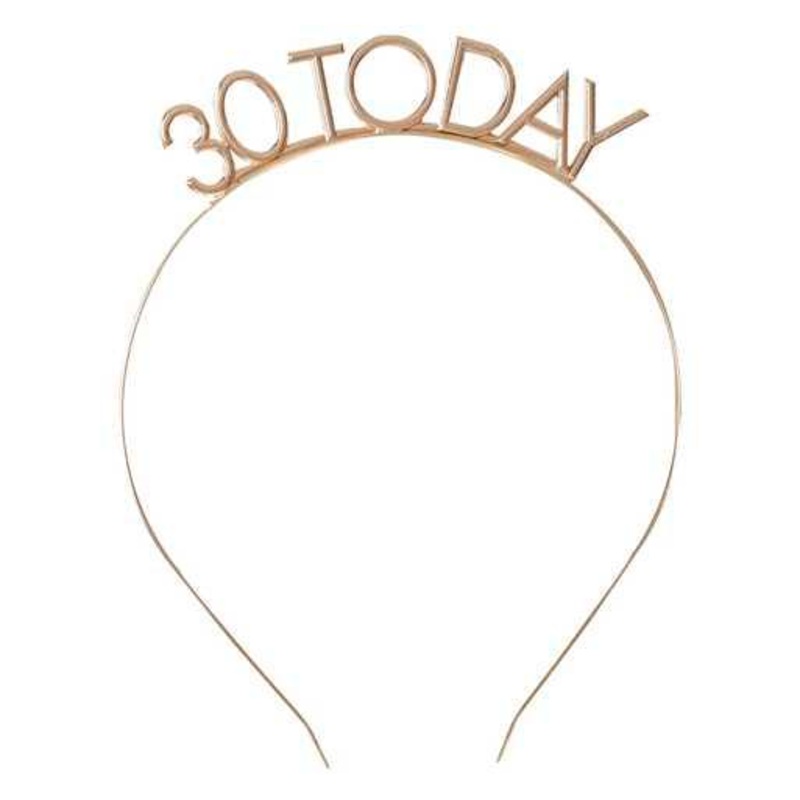 Champagne Gold Metal '30 Today' Headband