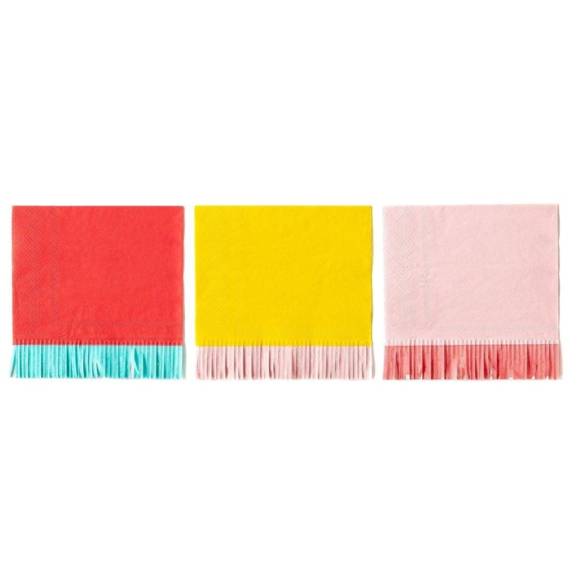 Fringe Edged Paper Cocktail Napkins