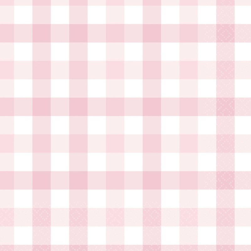Gingham Lunch Napkin Pastel Pink