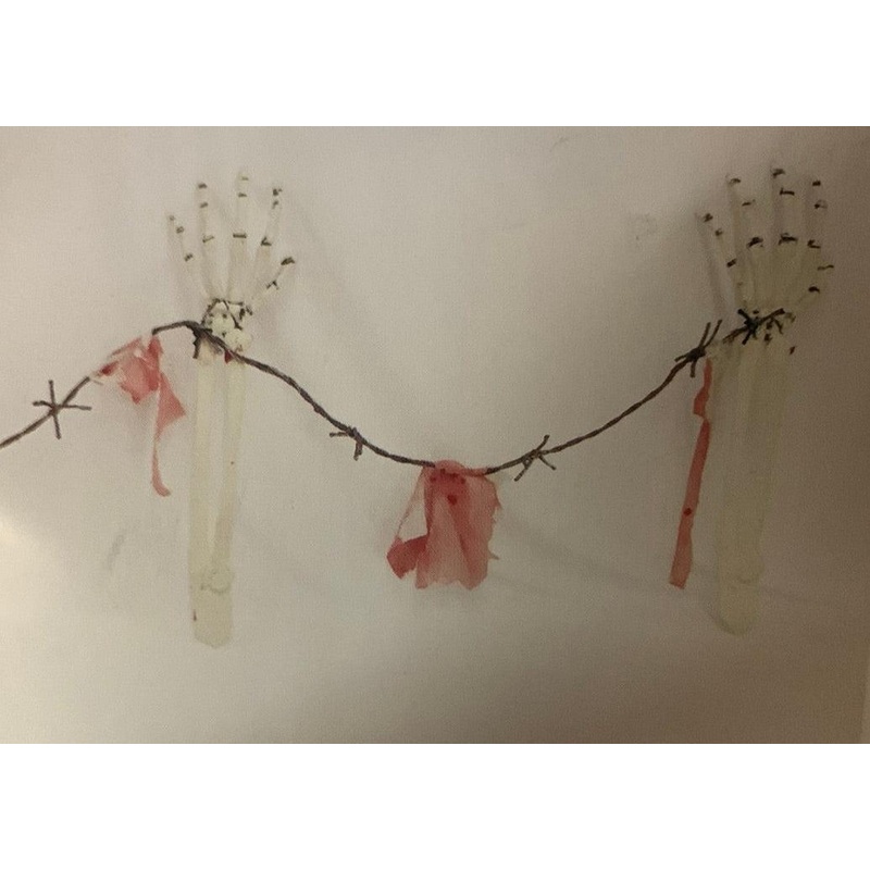 Skeleton Hands With Barbed Wire Garden Stakes