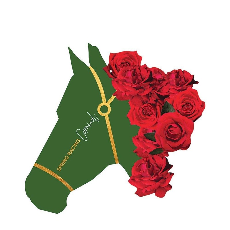 Spring Racing Horse Floral Cardboard Cut Out