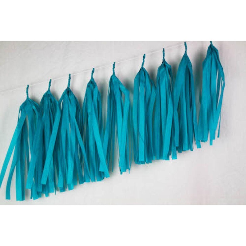 Teal Tissue Single Tassel