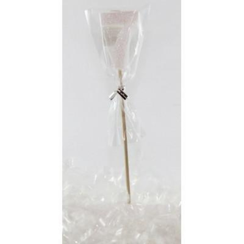 White Glitter Number 7 Seven Candle
