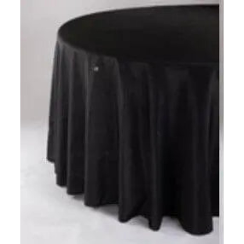120in Round Poly Tablecloth - Black