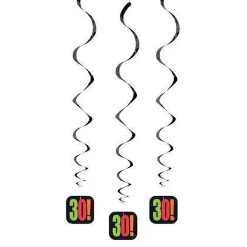 Birthday Cheer - 30th Birthday Hanging Decorations (3ct)