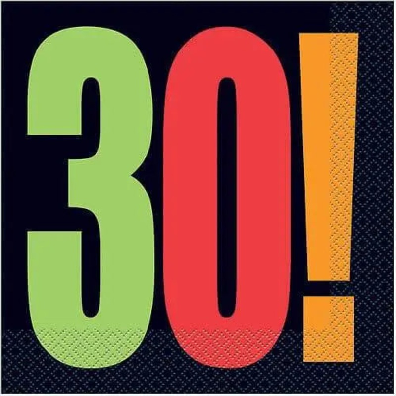 Birthday Cheer - 30th Birthday Party Lunch Napkins (16ct)