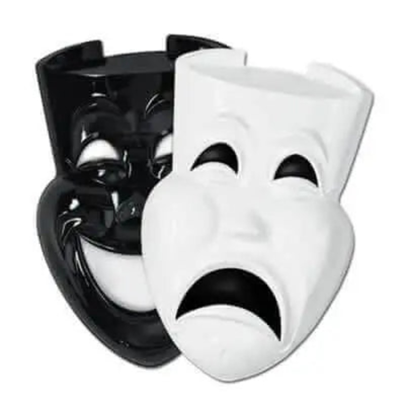 Black & White Comedy Face Masks (1ct)