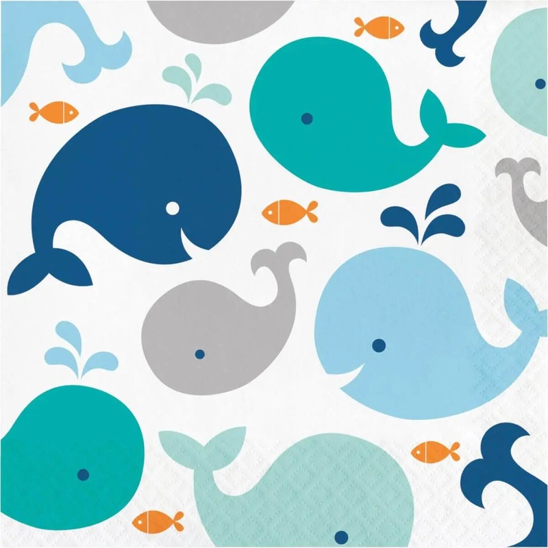 Blue Baby Whale Luncheon Napkins (16ct)
