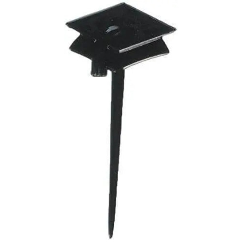 Grad Cap Graduation Party Picks - Black (10pcs)