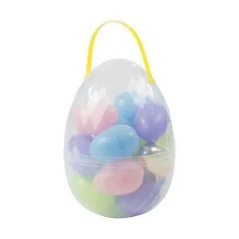 Large Egg-Shaped Container of Plastic Eggs (18ct)
