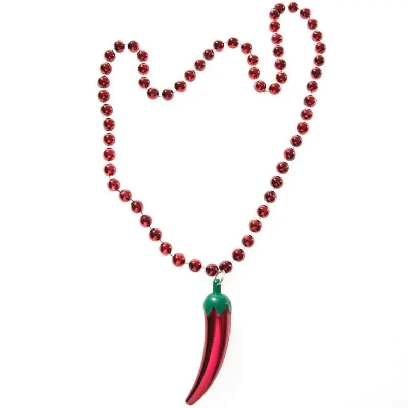Metallic Chilli Pepper Bead Necklace