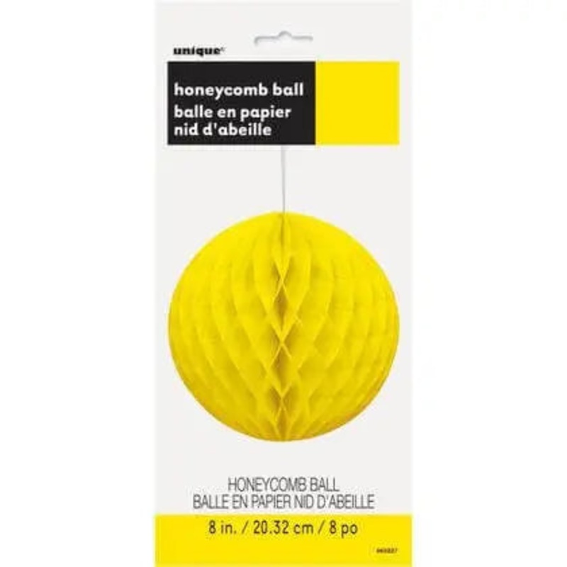 Tissue Paper Honeycomb Neon Yellow Ball 8" - 1ct.