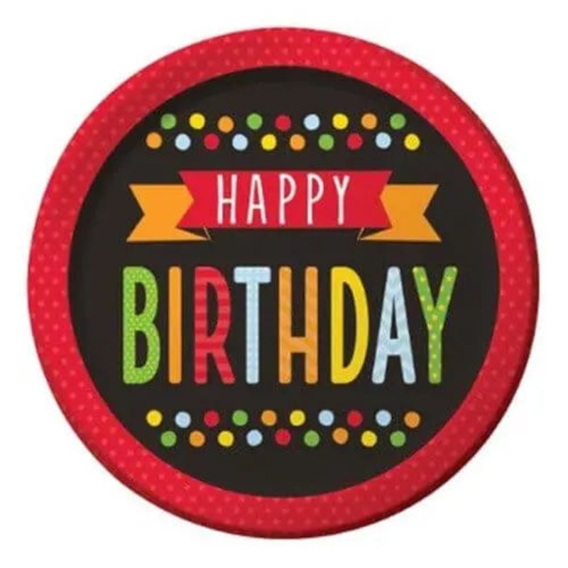 Value Polka Dot Birthday 9" Plates