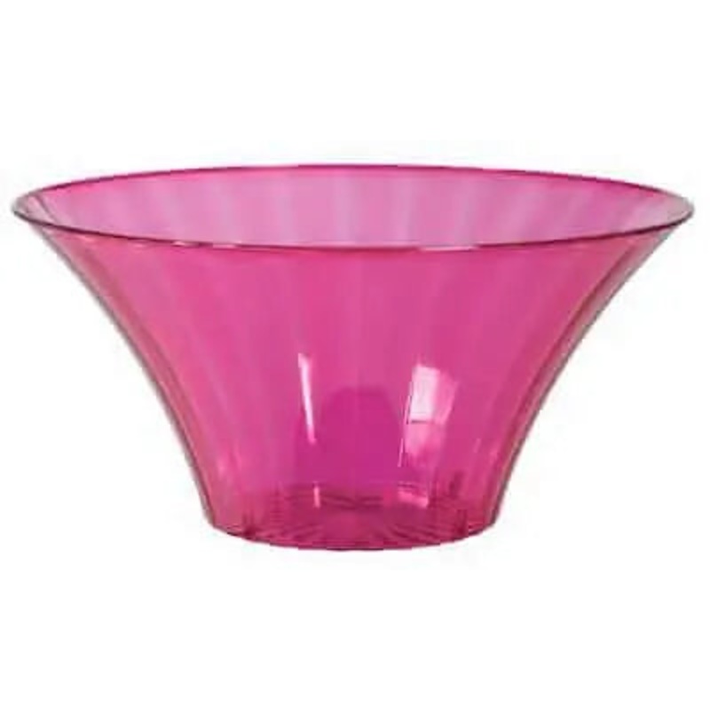 30oz Plastic Flared Bowls - Bright Pink