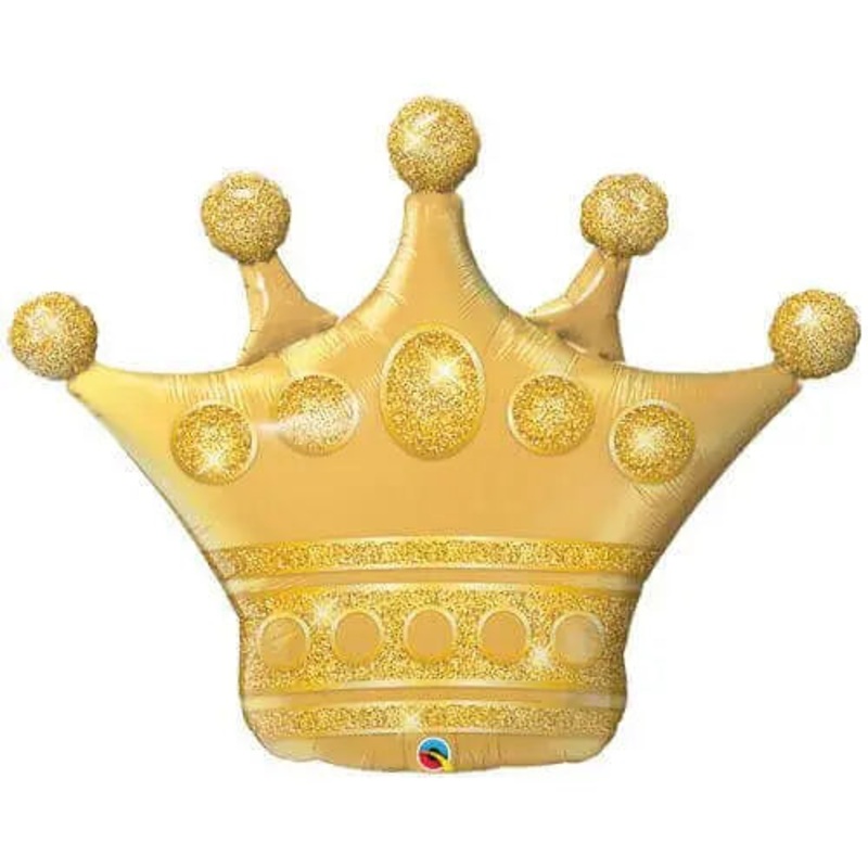 41" Golden Crown Shaped Mylar Balloon