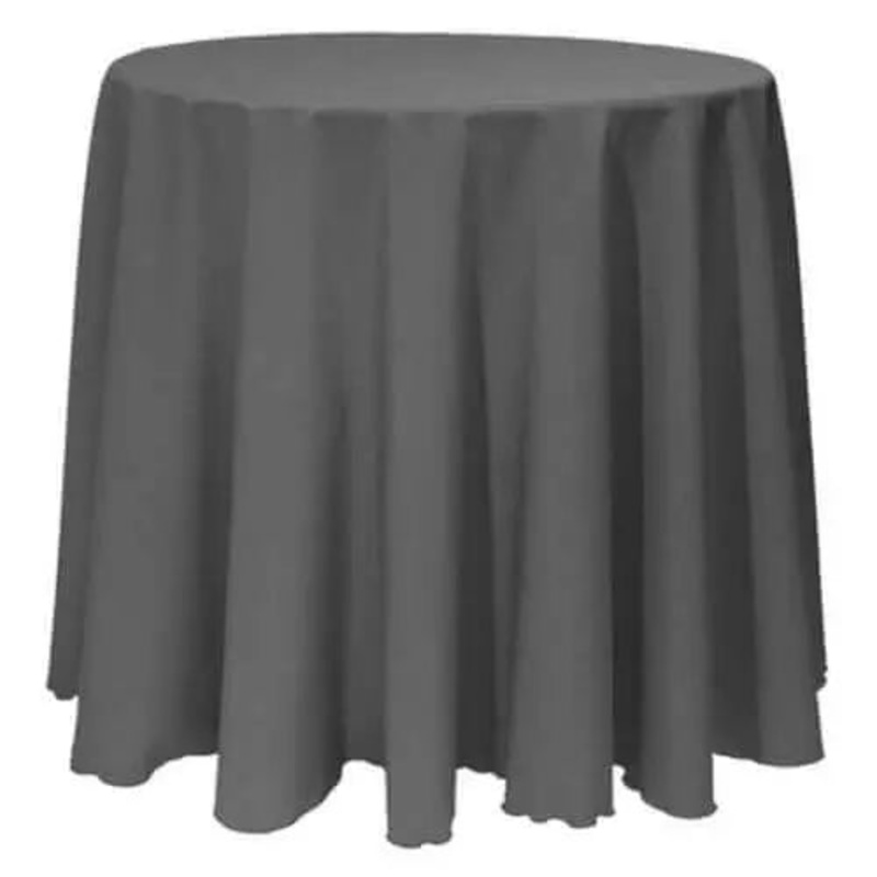 96" Round Fabric Tablecloth - Black