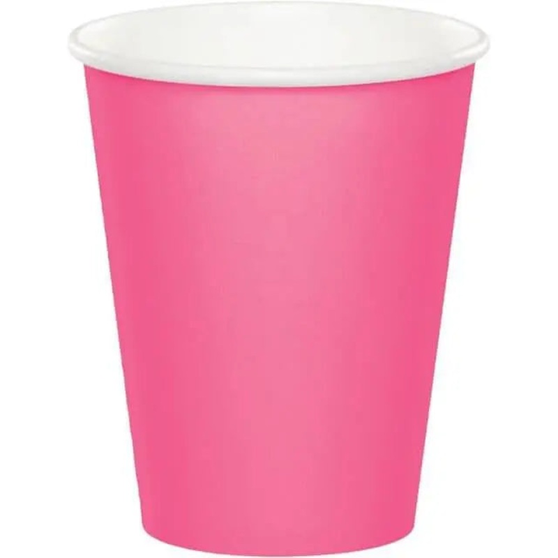 9oz Candy Pink Paper Cups (8ct)