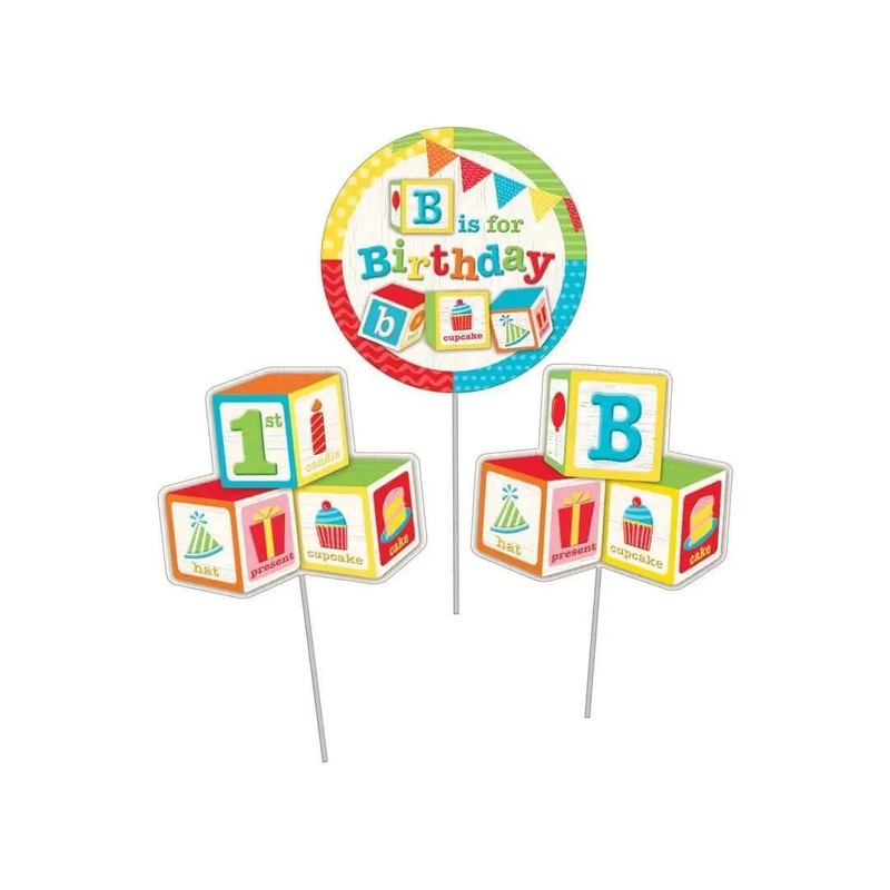 ABC Block Birthday Centerpiece Sticks