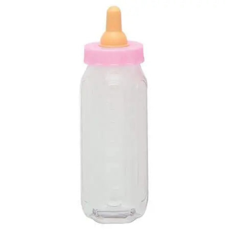 Baby Shower - 5" Fillable Plastic Pink Baby Bottle