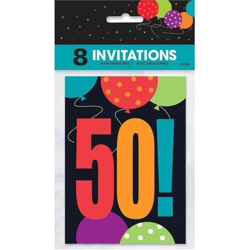 Birthday Cheer - 50th Birthday Invitations (8ct)
