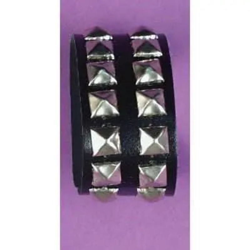 Bracelet Wristband-Double-Black Studded (1ct)