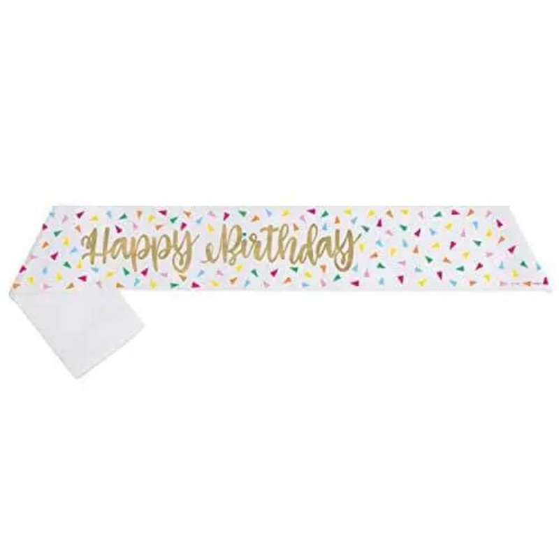 Gold Foil Happy Birthday Sash (1ct)