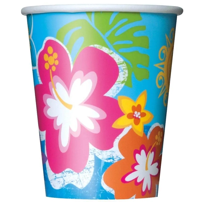 Hula Beach Party - 9oz Paper Cups (8ct)