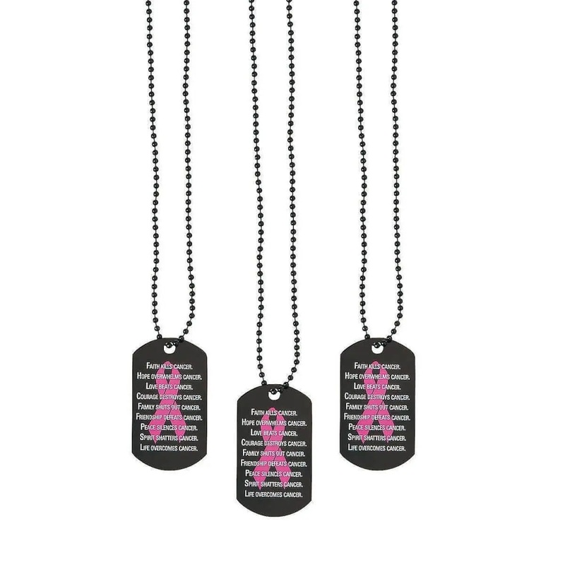 Pink Ribbon Awareness Dog Tag
