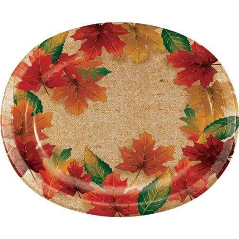 Rustic Leaves Oval Platter
