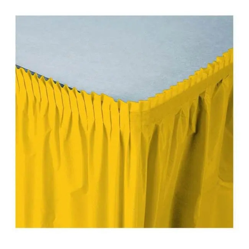 School Bus Yellow Plastic Tableskirt