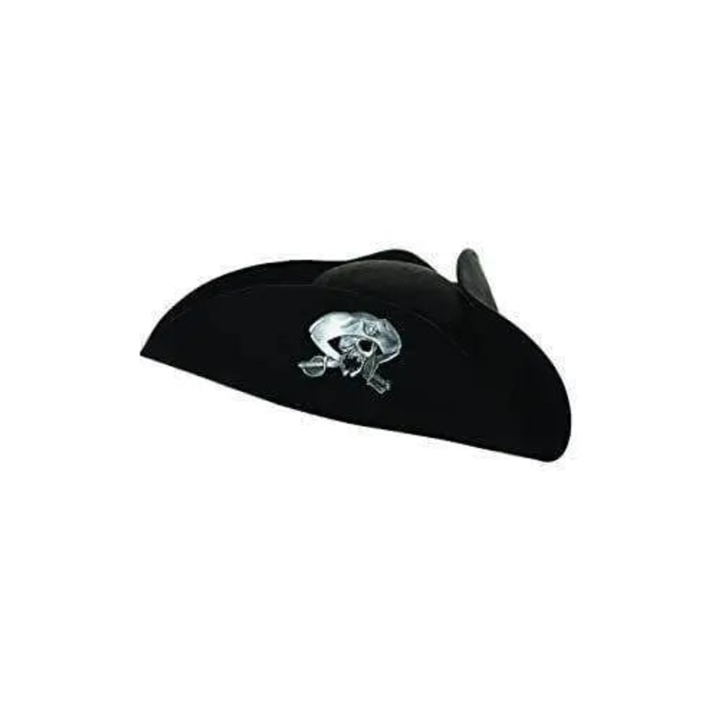 Skull Pirate Emblem Tri-Corner Hat