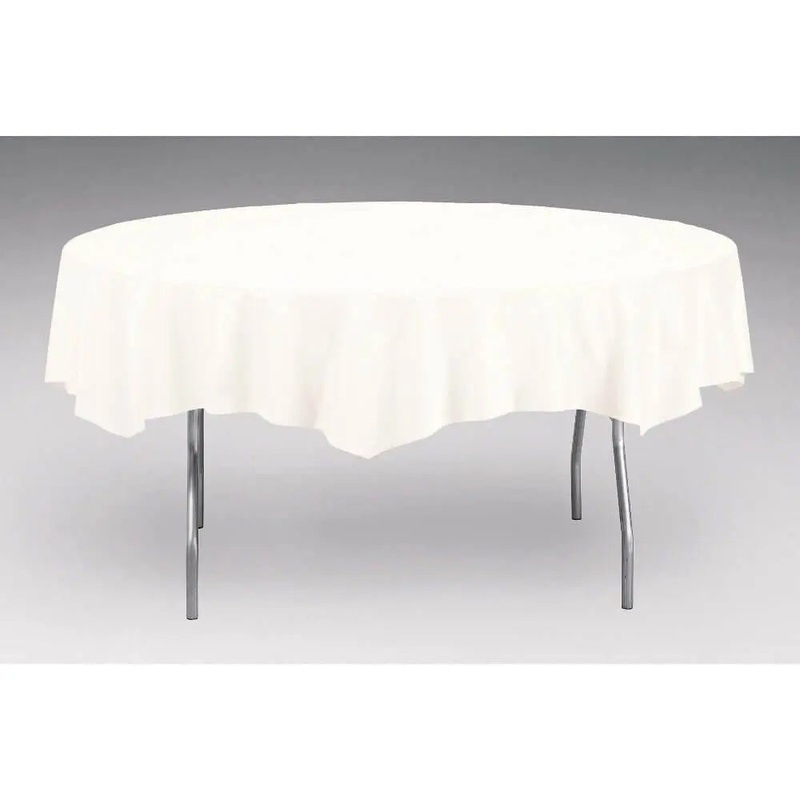 White Octy Round Table Cover